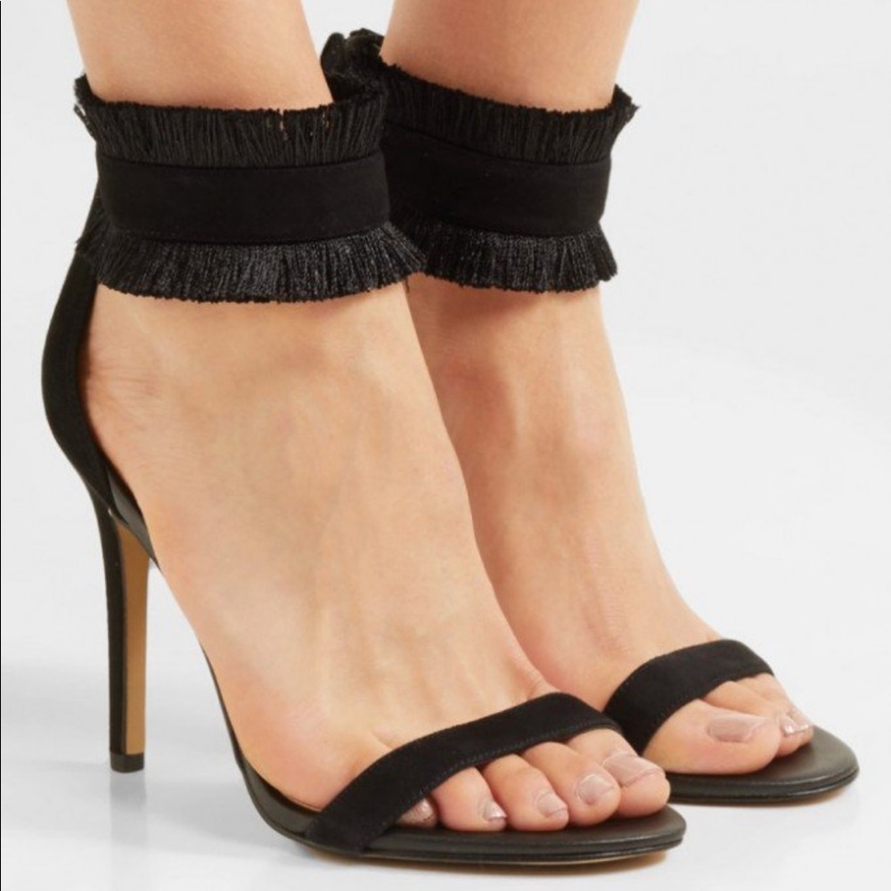 Sam Edelman anabeth black fringe suede heels